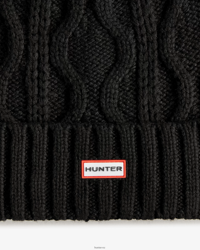 JP0D4D493 Cable Cuff Pompom Beanie Hunter Men