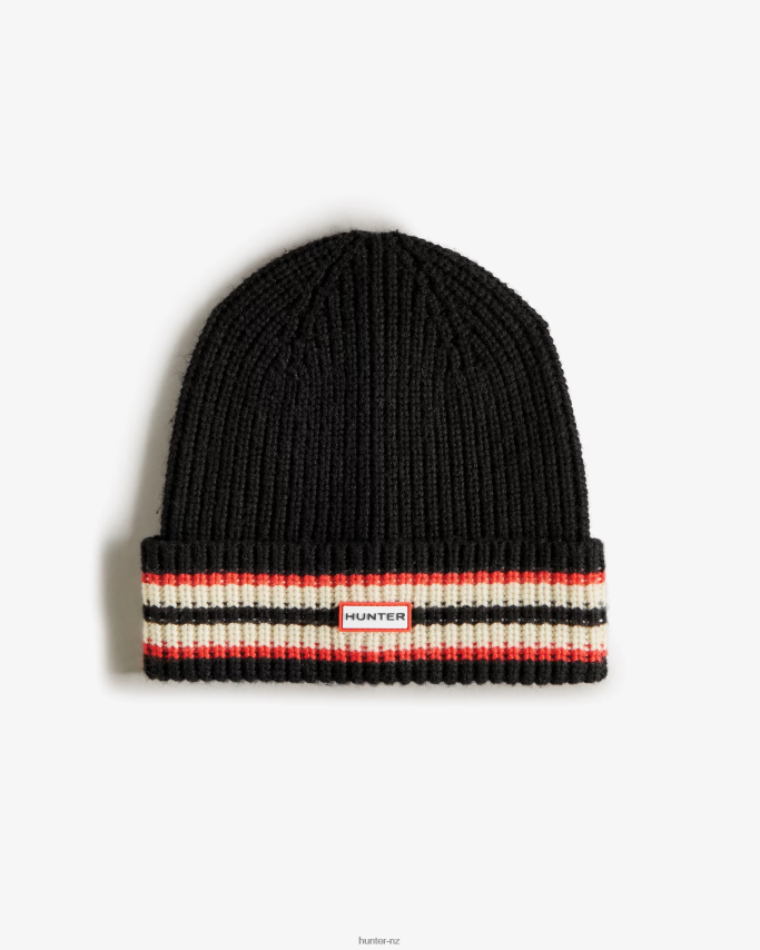 JP0D4D617 Branded Stripe Cuff Beanie Hunter Men