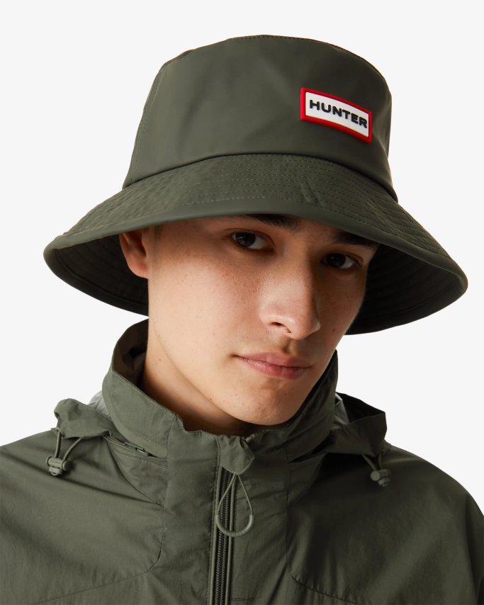JP0D4D416 Rubberised Rain Bucket Hat Hunter Men