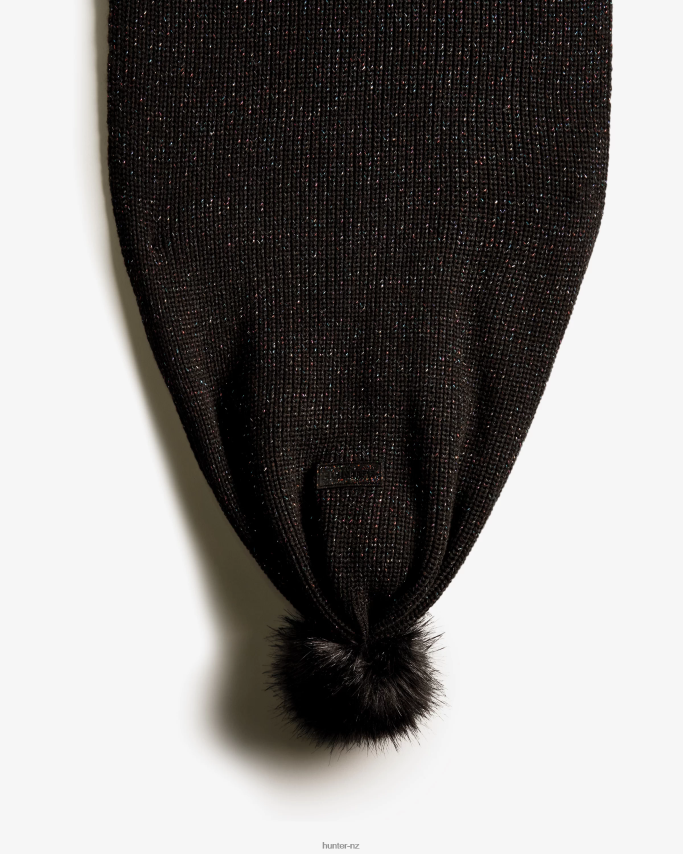 JP0D4D484 Glitter Lurex Pompom Scarf Hunter Men