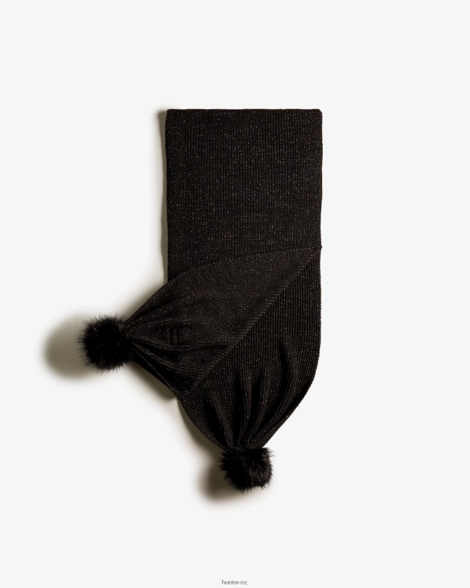 JP0D4D484 Glitter Lurex Pompom Scarf Hunter Men