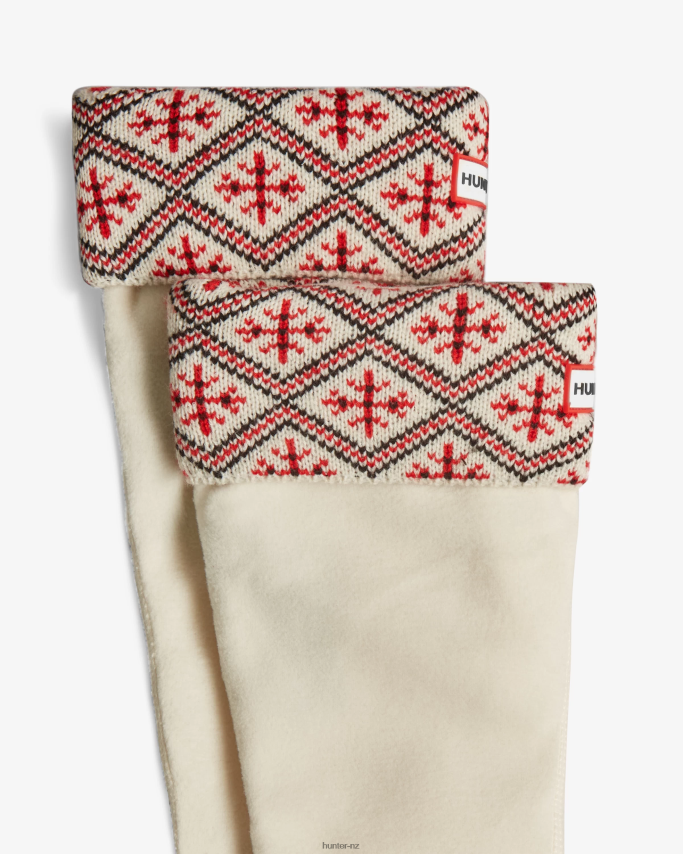 JP0D4D443 Recycled Fairisle Cuff Tall Boot Socks Hunter Men