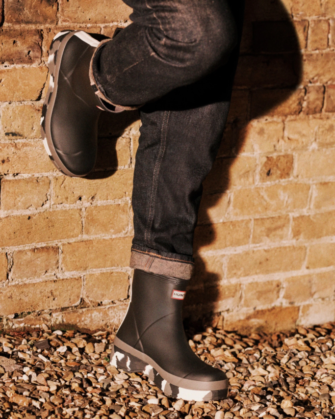 JP0D4D503 Play Short Colour Splash Sole Rain Boots Hunter Men