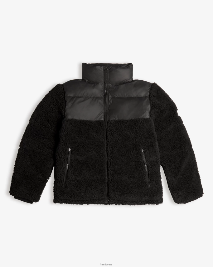 JP0D4D613 Wanderer Vegan Shearling Insulated Mid Puffer Jacket Hunter Men