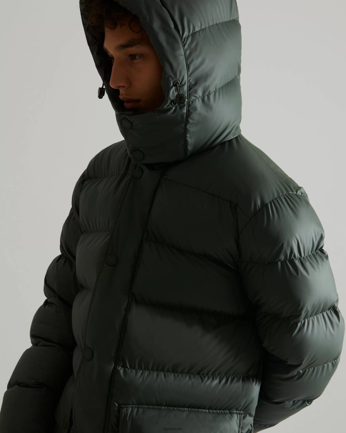 JP0D4D615 Insulated Rubberized Puffer Coat Hunter Men