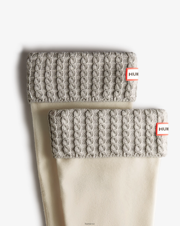 JP0D4D409 Recycled Mini Cable Knitted Cuff Tall Boot Socks Hunter Women