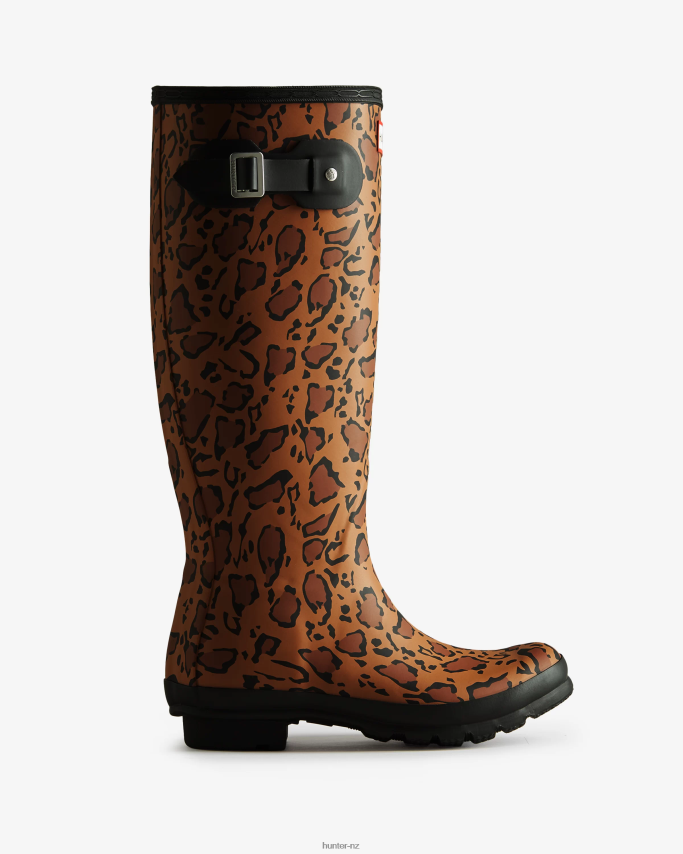 JP0D4D168 Leopard Print Tall Rain Boots Hunter Women
