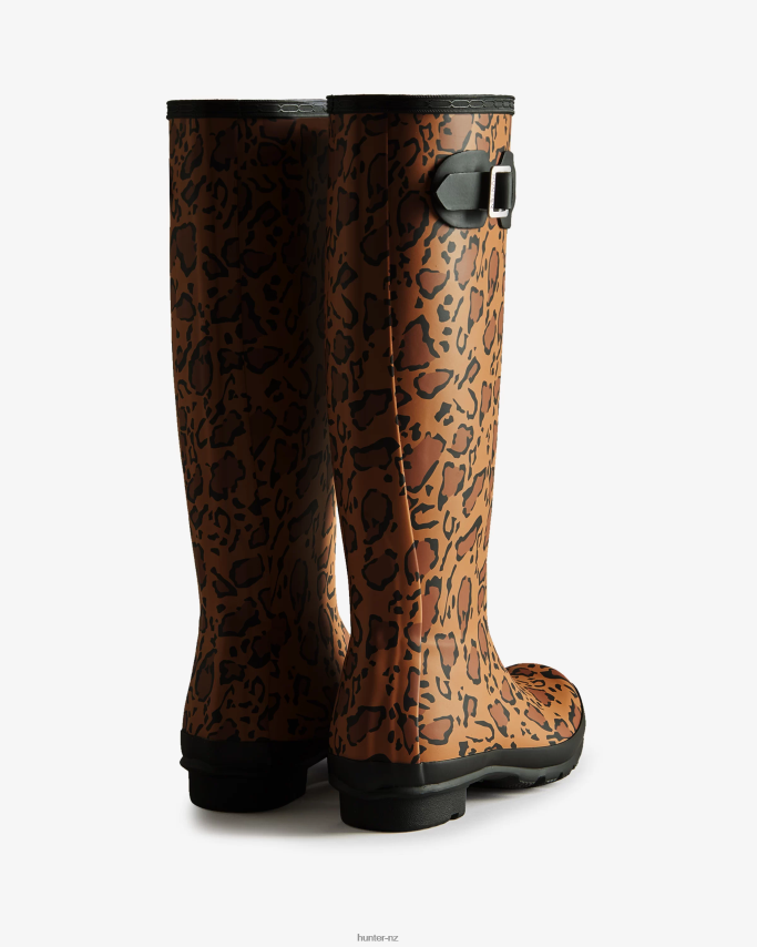 JP0D4D168 Leopard Print Tall Rain Boots Hunter Women