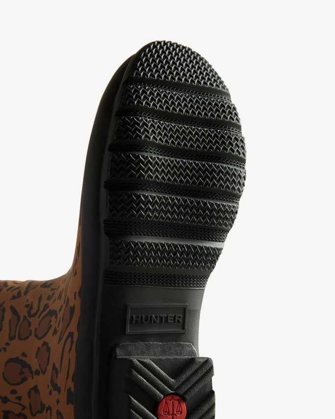 JP0D4D168 Leopard Print Tall Rain Boots Hunter Women