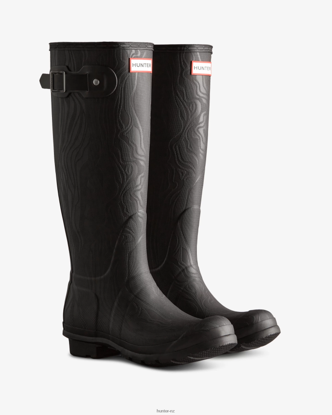 JP0D4D198 Erosion Texture Tall Rain Boots Hunter Women