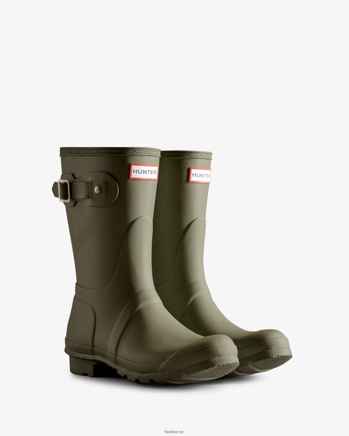 JP0D4D2 Tri-Colour Logo Backstrap Short Rain Boots Hunter Women