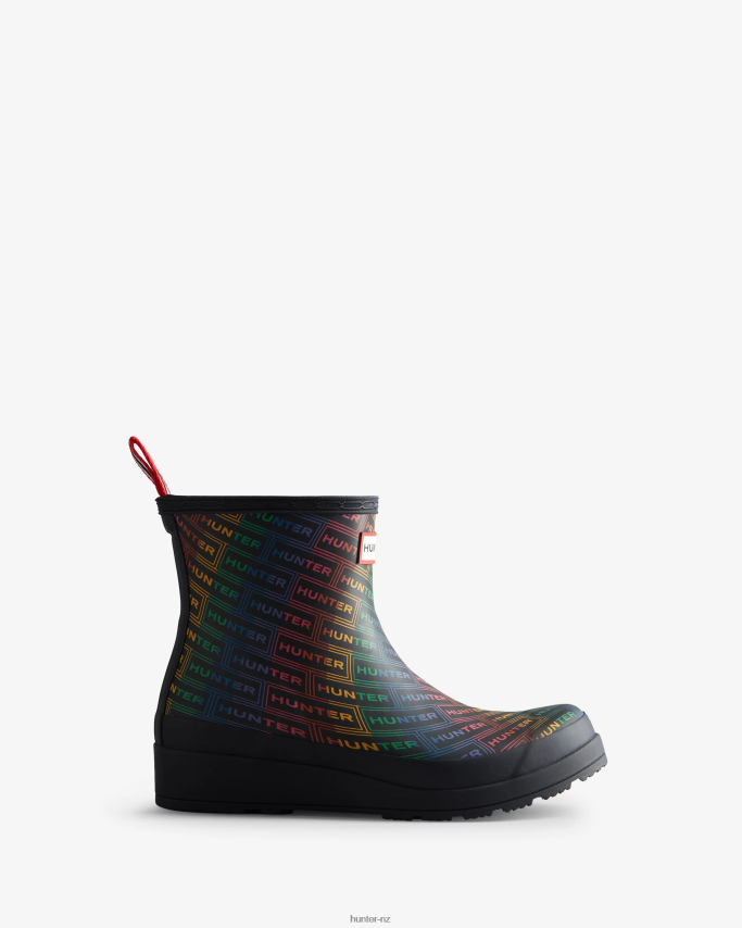 JP0D4D315 Play Short Rainbow Logo Print Rain Boots Hunter Women