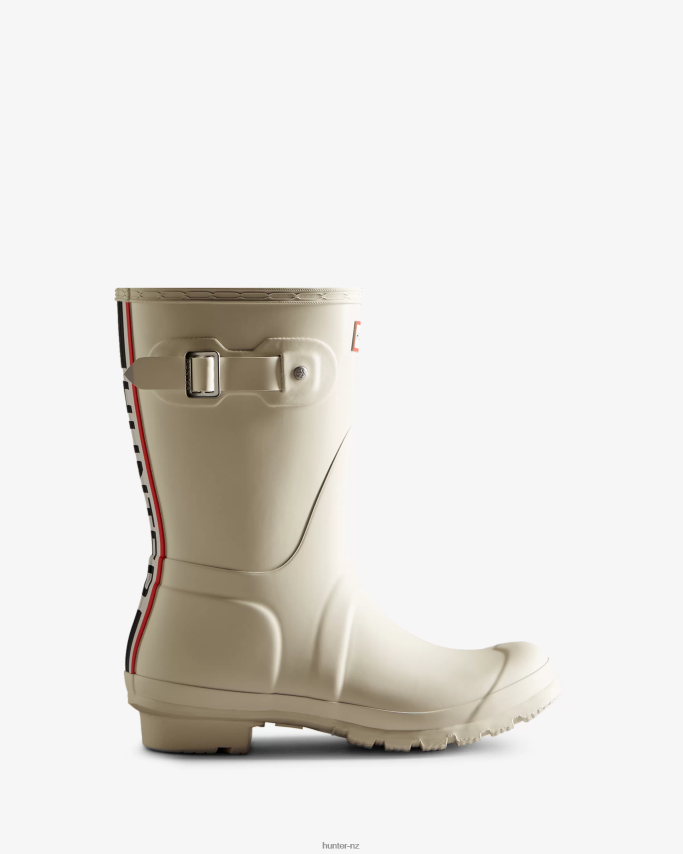 JP0D4D3 Tri-Colour Logo Backstrap Short Rain Boots Hunter Women