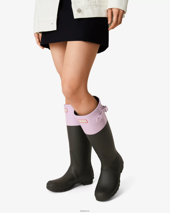 JP0D4D71 Colour Block Tall Rain Boots Hunter Women