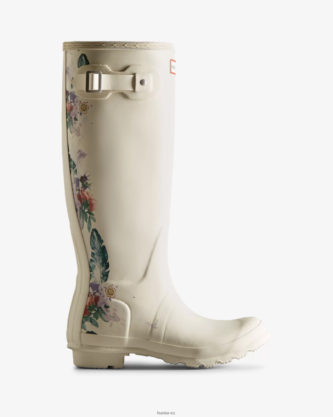 JP0D4D73 Botanical Print Tall Rain Boots Hunter Women