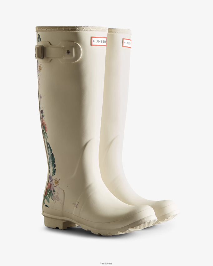 JP0D4D73 Botanical Print Tall Rain Boots Hunter Women