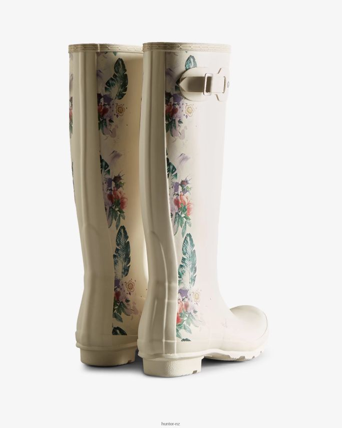 JP0D4D73 Botanical Print Tall Rain Boots Hunter Women
