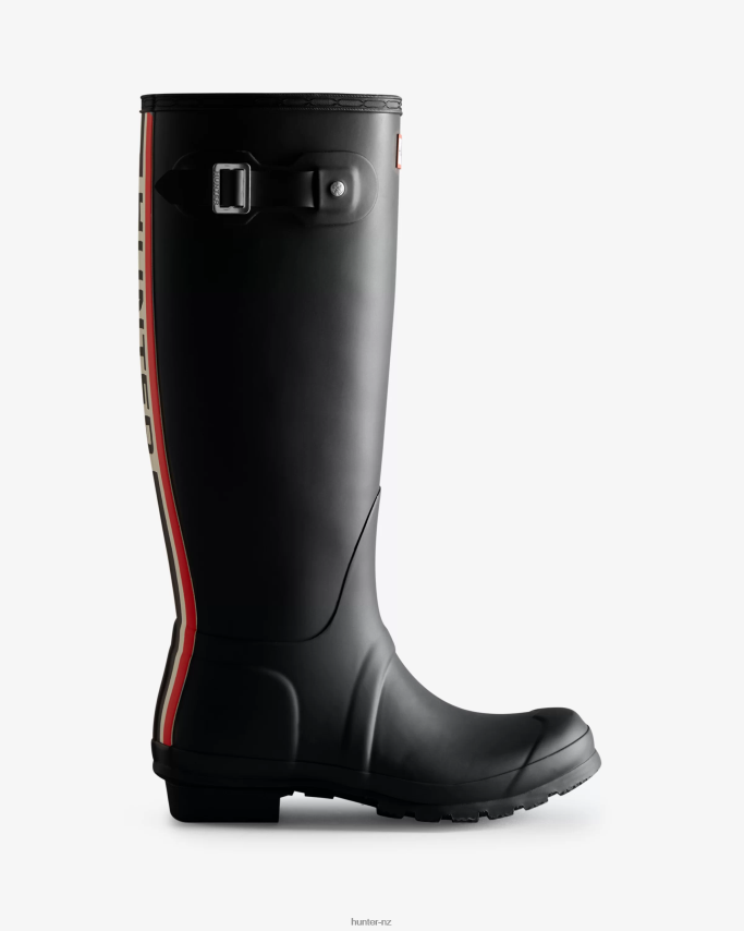 JP0D4D8 Tri-Colour Logo Backstrap Tall Rain Boots Hunter Women