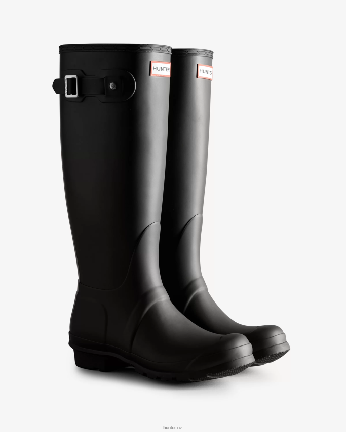 JP0D4D8 Tri-Colour Logo Backstrap Tall Rain Boots Hunter Women