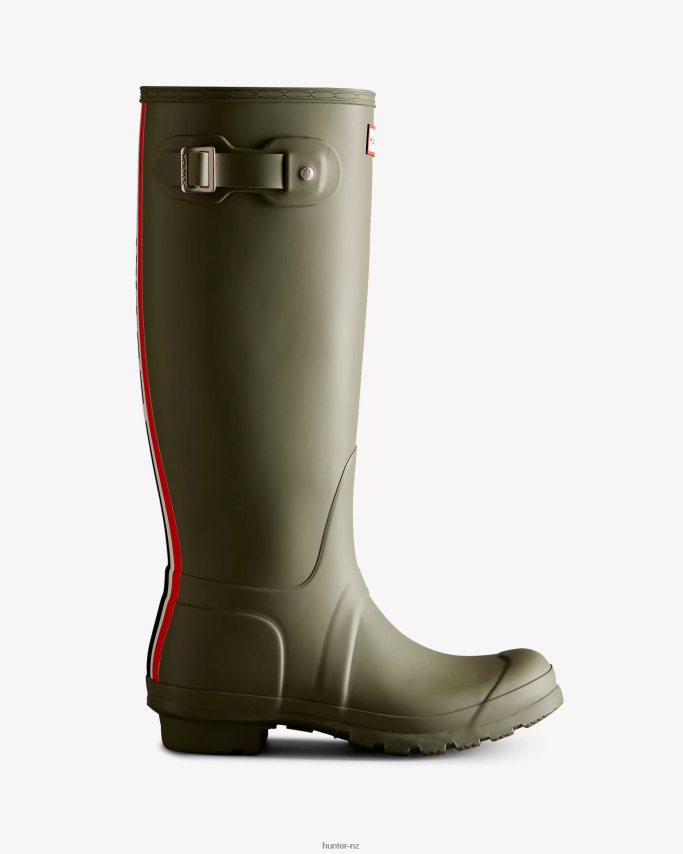 JP0D4D9 Tri-Colour Logo Backstrap Tall Rain Boots Hunter Women