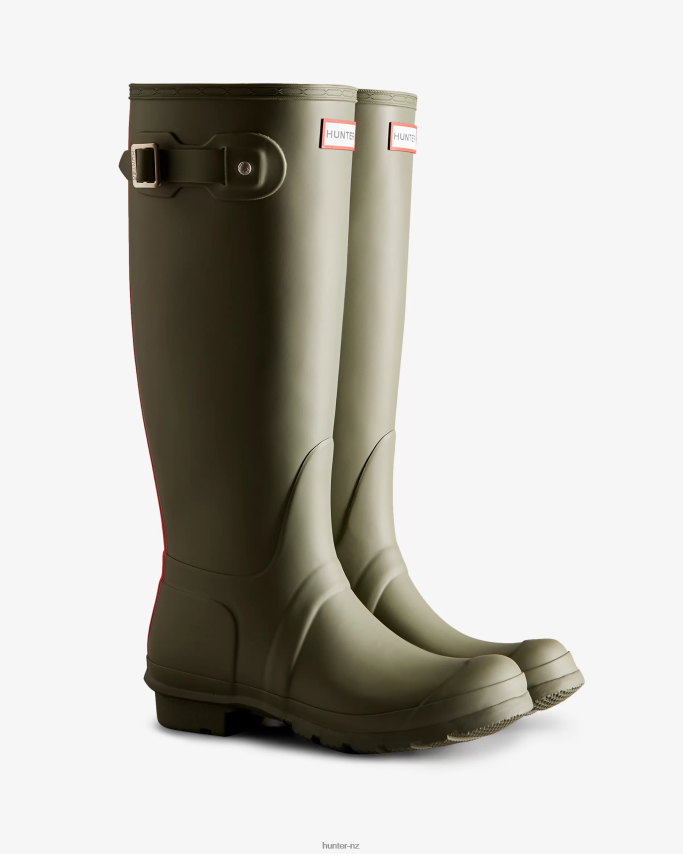 JP0D4D9 Tri-Colour Logo Backstrap Tall Rain Boots Hunter Women