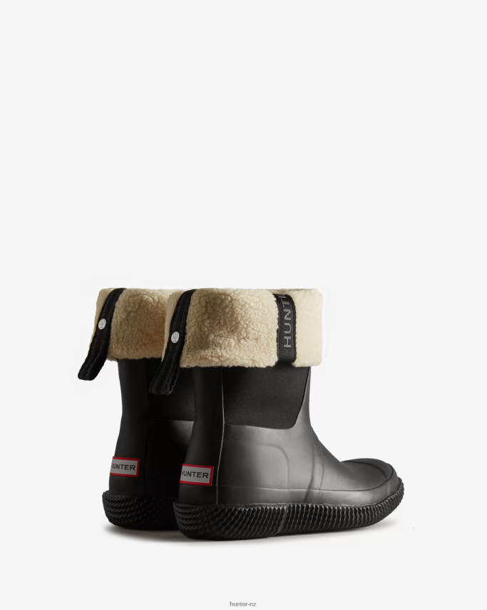 JP0D4D300 Insulated Roll Top Webbing Vegan Shearling Boots Hunter Women