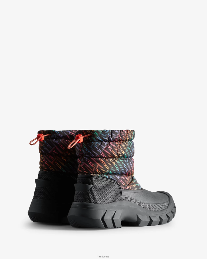 JP0D4D151 Intrepid Insulated Short Logo Print Snow Boots Hunter Women