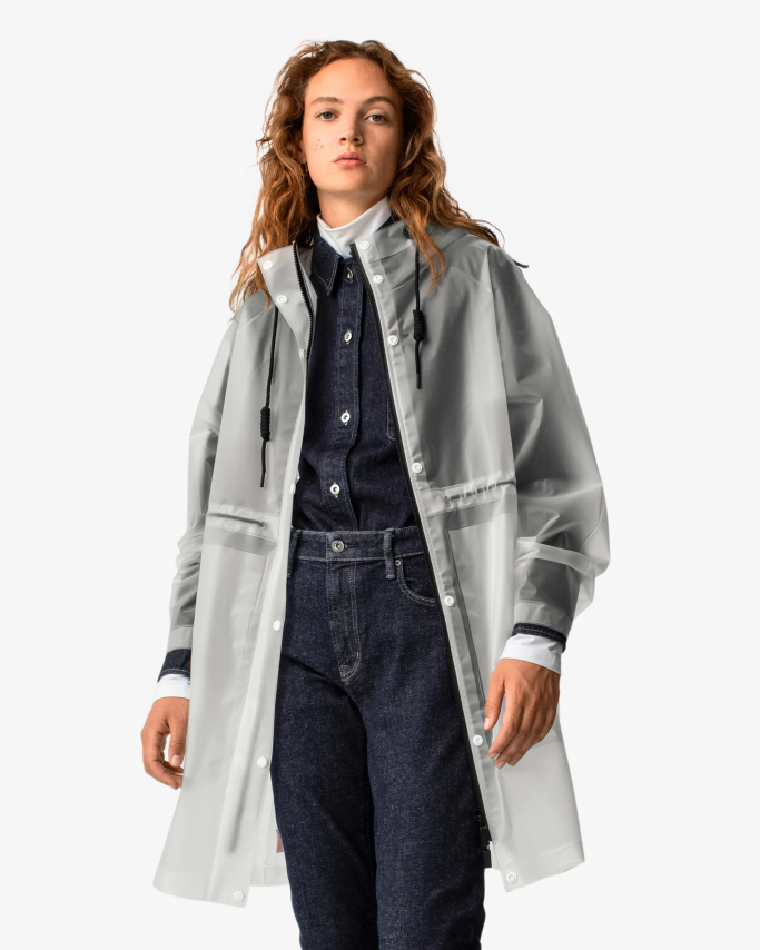 JP0D4D340 Play Transparent Vinyl Waterproof Parka Hunter Women