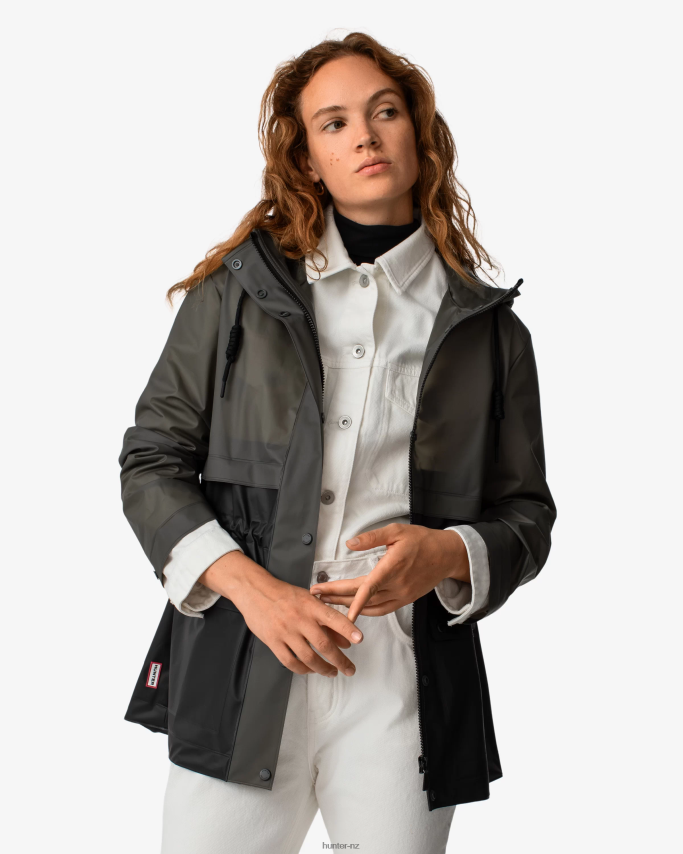 JP0D4D352 Play Transparent Vinyl Waterproof Jacket Hunter Women