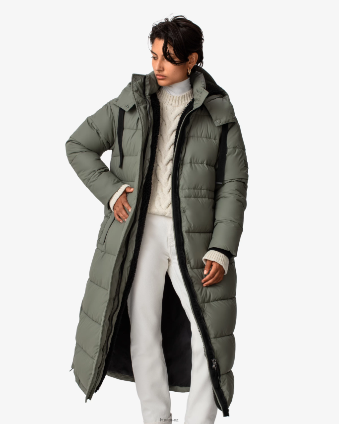 JP0D4D364 Intrepid Insulated Long Puffer Coat Hunter Women