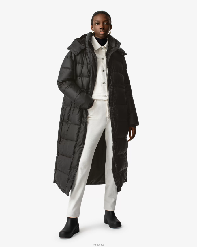 JP0D4D367 Intrepid Insulated Webbing Long Puffer Coat Hunter Women