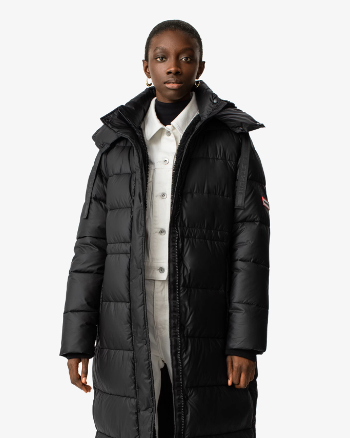 JP0D4D367 Intrepid Insulated Webbing Long Puffer Coat Hunter Women