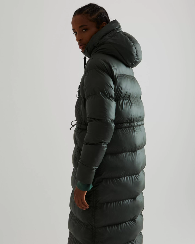 JP0D4D369 Insulated Rubberized Long Puffer Coat Hunter Women