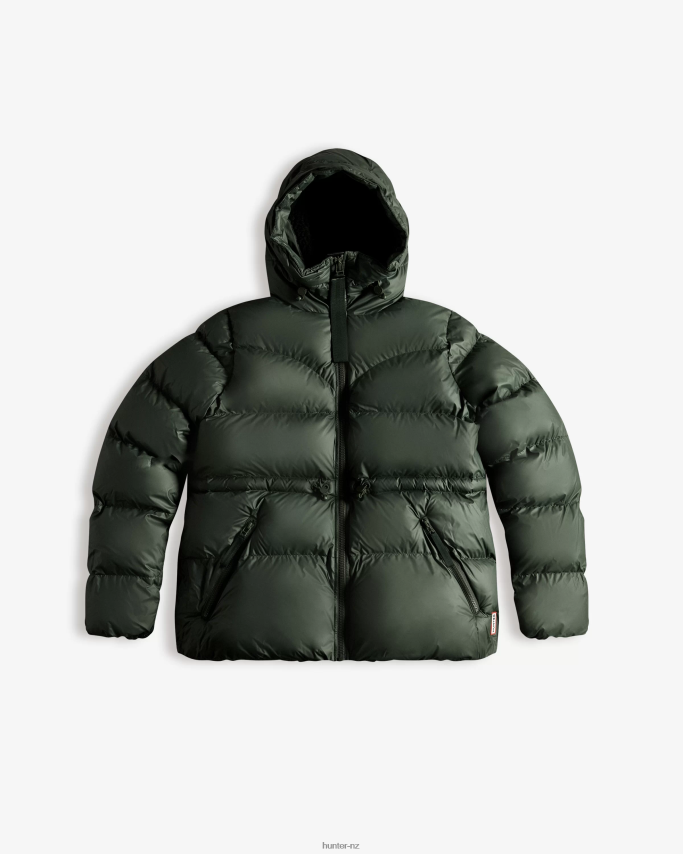 JP0D4D370 Insulated Rubberized A-Line Puffer Jacket Hunter Women