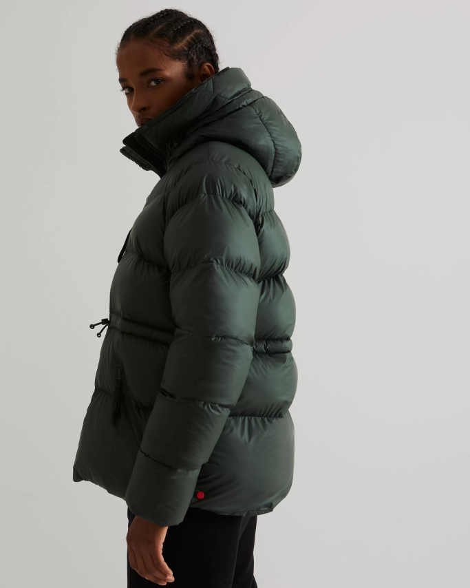 JP0D4D370 Insulated Rubberized A-Line Puffer Jacket Hunter Women