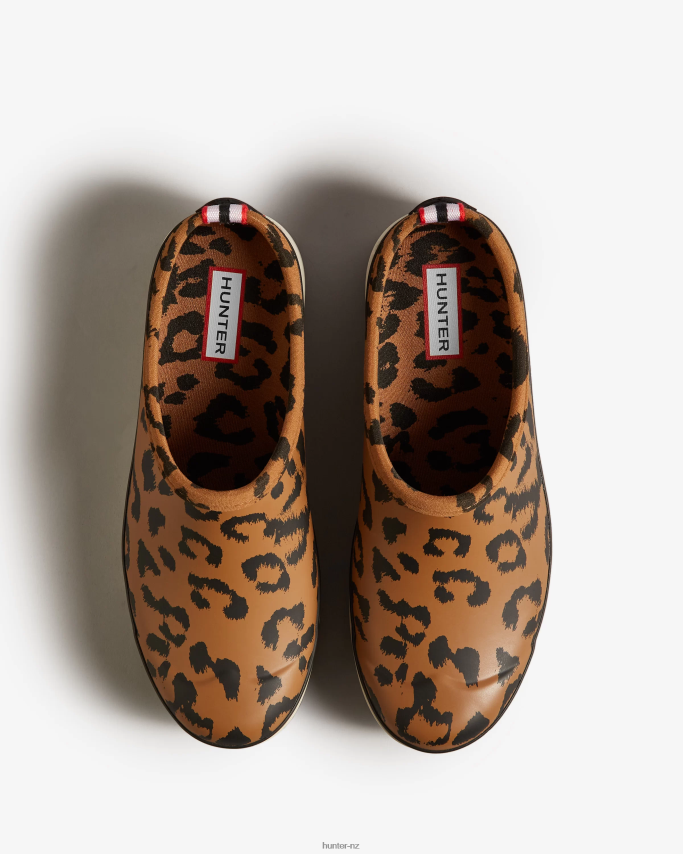 JP0D4D201 Play Hybrid Leopard Print Clogs Hunter Women