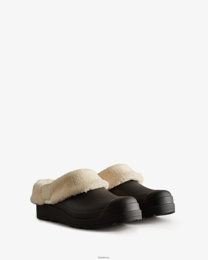 JP0D4D258 Play Vegan Shearling Insulated Clogs Hunter Women