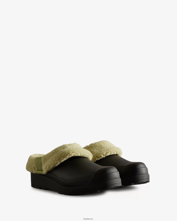 JP0D4D260 Play Vegan Shearling Insulated Clogs Hunter Women