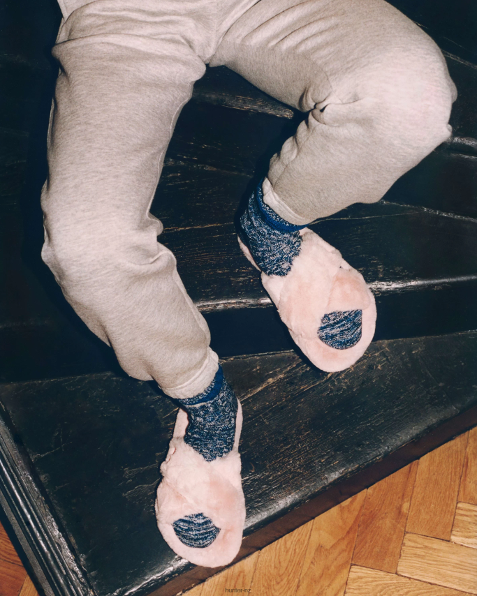 JP0D4D323 Faux Fur Flatform Crossover Slide Hunter Women